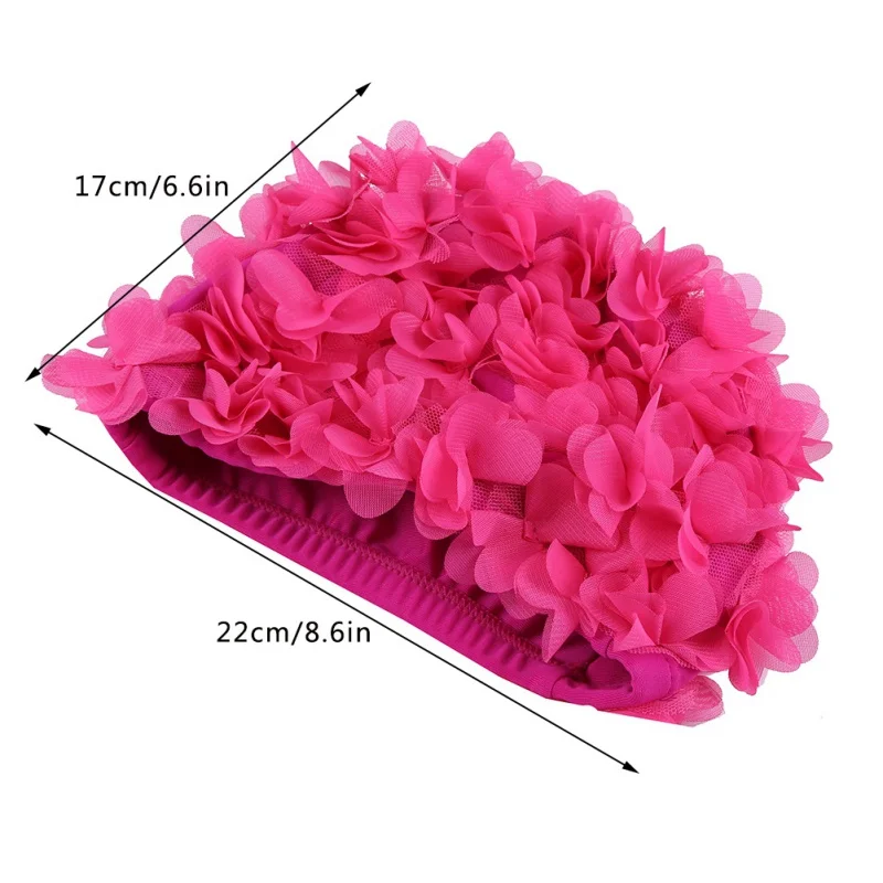Summer Women Swim Cap Floral Petal Retro Swimming Hat Female Flower Bathing Cap 6