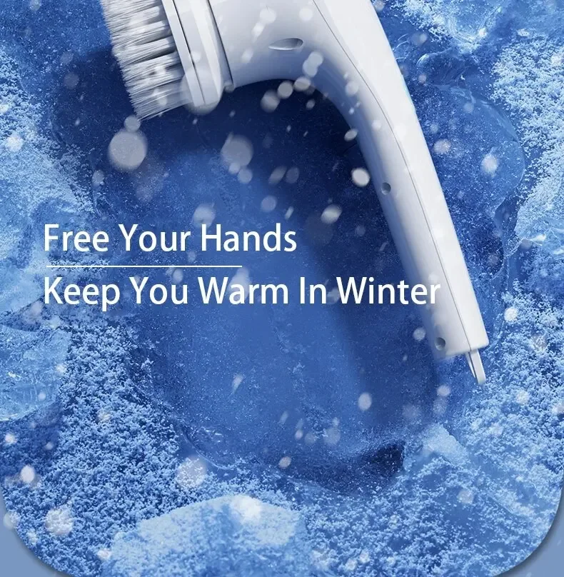 Powerful Wireless Cleaning Brush USB Rechargeable 5 Heads Effortless Scrub