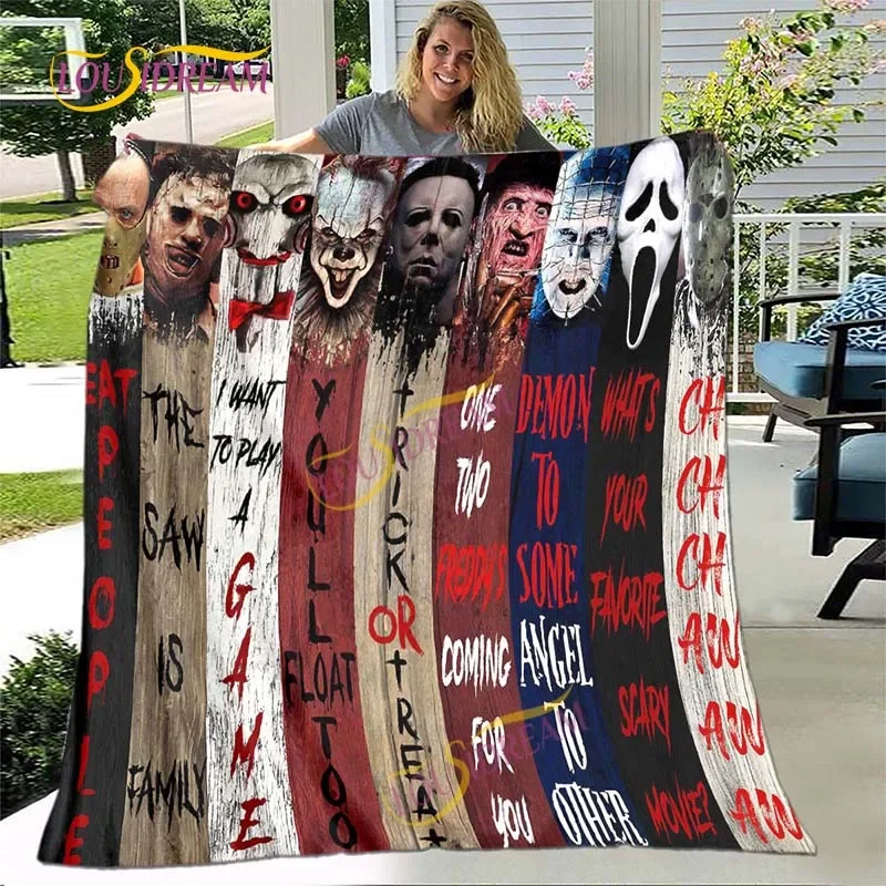Halloween Horror Element Art Blanket Home Decoration Bedroom Air Conditioning Covering Blanket To Keep Warm Throwing Blanket 5