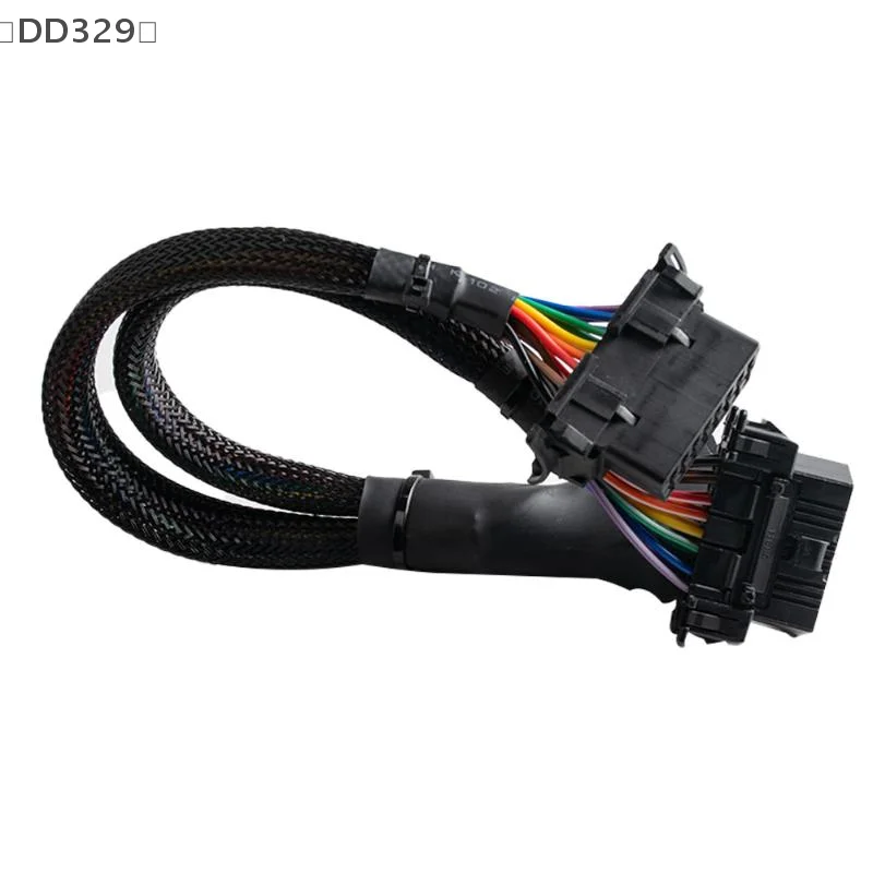 〔DD329〕OBD2 Male To Dual Female Elbow Extension Cable With 16pins Available To Connected 1 IN 2 Converted Extender Adapter