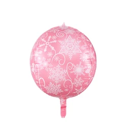 Rose Gold 4D Foil Balloons Set - Metallic Rainbow Balloon Decor - 22inch (Pink snowflake)