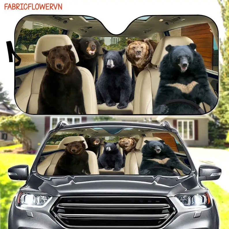 

Bear Car Sunshade, Bear Car Decoration, Bear Windshield, Bear Lovers Gift, Animal Car Sunshade, Gift For Mom, Gift For Dad