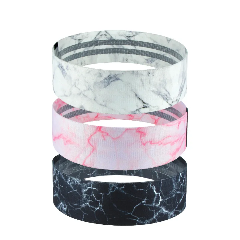 운동 세트 엉덩이 피트니스 저항 밴드, 대리석 패브릭 루프 요가 부티 밴드 다리 허벅지 엉덩이 스쿼트 글루트 장비 