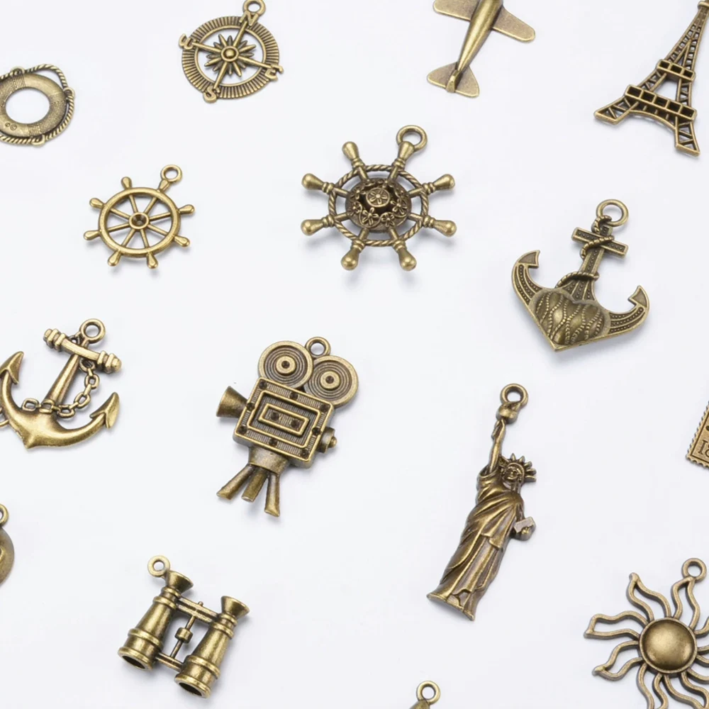 Vintage Metal Pendant Bronze Diy Charm Star Signs Astro Citation Bookmarks Pendant Diary Decoration Necklace Ornament
