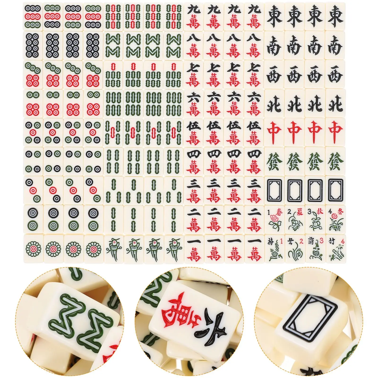 Portable Chinese Traditional Travel Travel Set Game Set Chinese Mah Mini Jongg Portable Tiles Sets Travel Jong Majiang Kit 2