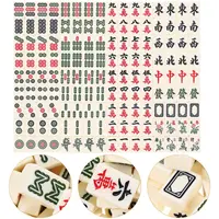 Portable Chinese Traditional Travel Travel Set Game Set Chinese Mah Mini Jongg Portable Tiles Sets Travel Jong Majiang Kit 2