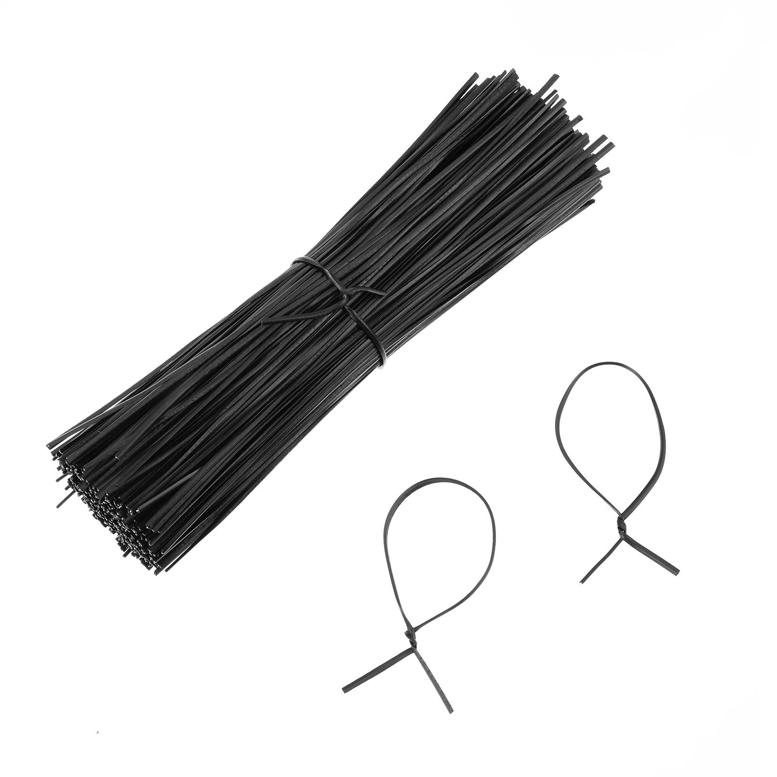 

WINOMO 500pcs Plastic Coated Iron Wire Twists Ties 15cm Cable Ties Organizer (Black)