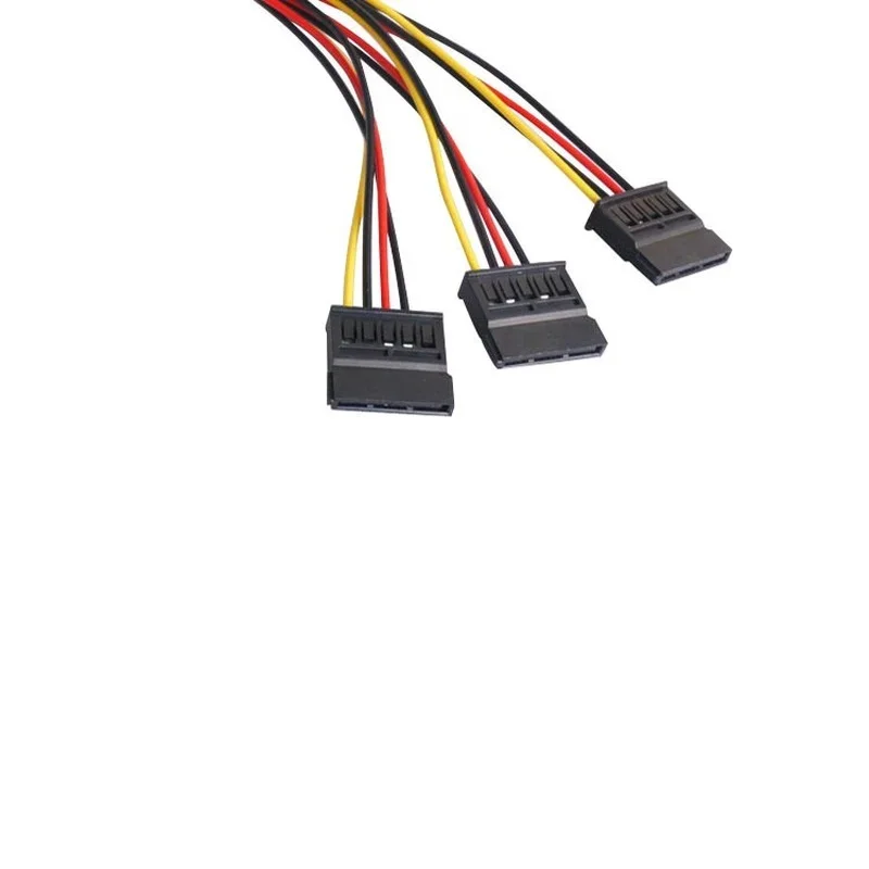 SATA Adapter Cable IDE 4Pin Male To 3 Port SATA Female Splitter Hard Drive Power Supply Cable 22cm