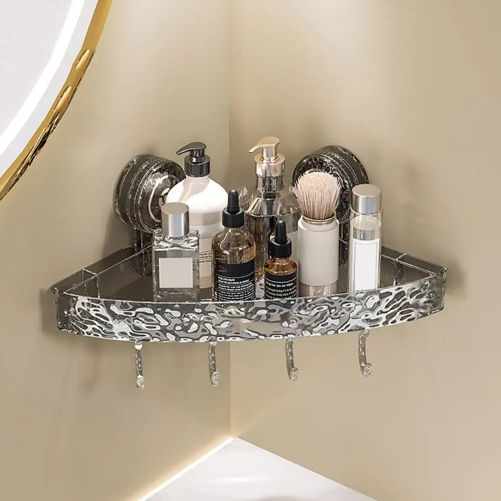 Sink Oaganizer Transparent Wall-mounted Punch-free Self-adhesive Shower Organizer Great Load Bearing Anti-slip Sink Oaganizer 3