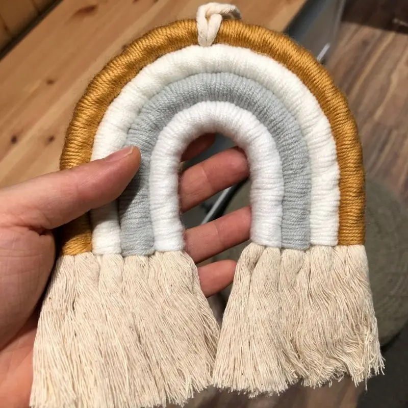 Decorazione Da Parete Arcobaleno In Tessuto Nordico, Design Confortevole, Abbellimento Iridescente