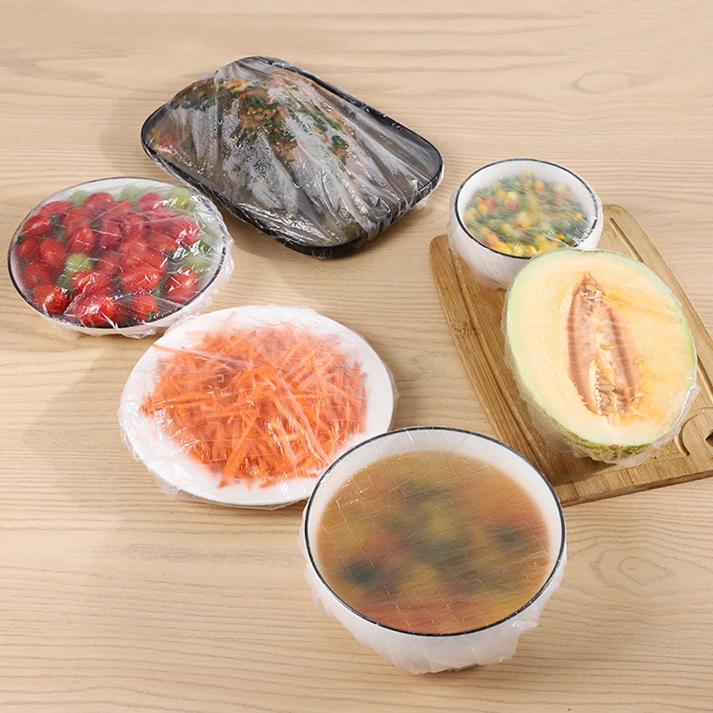 Disposable Food Cover Plastic Wrap Elastic Food Lids For Fruit Bowls Storage