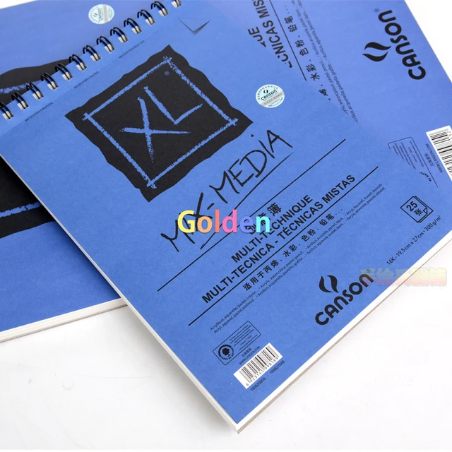 Canson 16k Xl Mix Media Page Pad Drawing Paper Watercolor Gouache And  Acrylic Sketching Spiral Bound Medium Grain 300 G 25 Sheet - Sketchbooks -  AliExpress