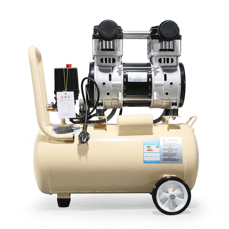 

Small Silent Oil-free Rocking Piston High Pressure Portable Air Compressor 6KW 160L Lower Noise Movable Blowing Dust Air Pump