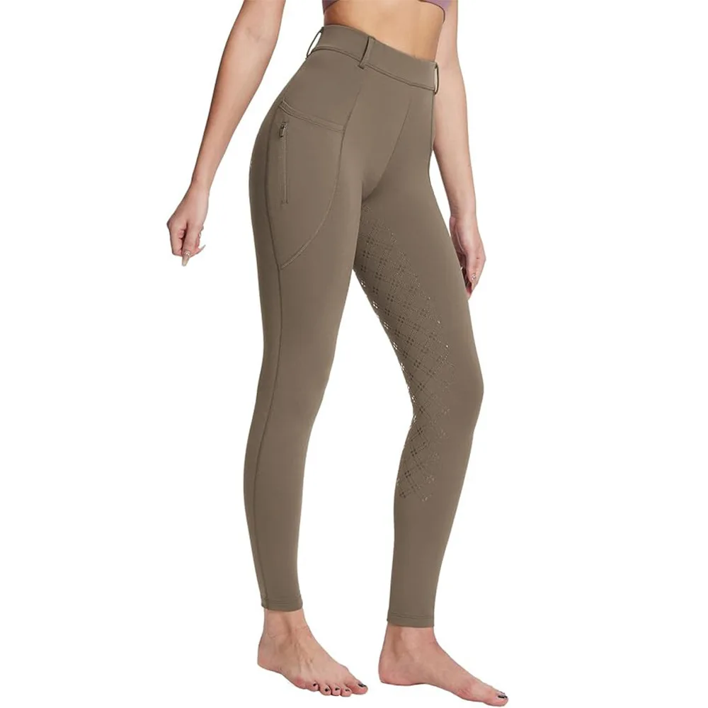 Women's Winter Horse Riding Pants with Zipper Pockets Full Seat Riding Equestrian Tights Lined Equestrian Breeches 4