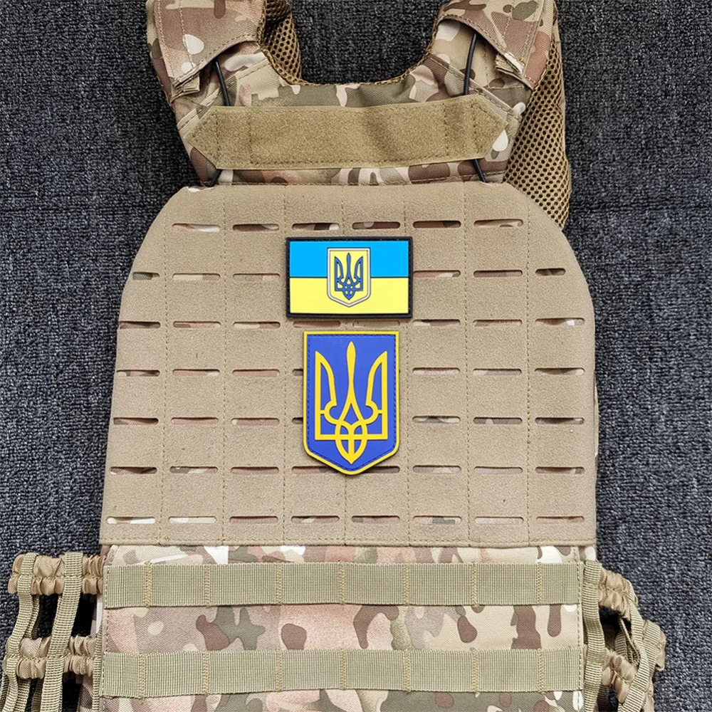 Oekraïne vlag geborduurde tactische patches UKR gekleurde schedel