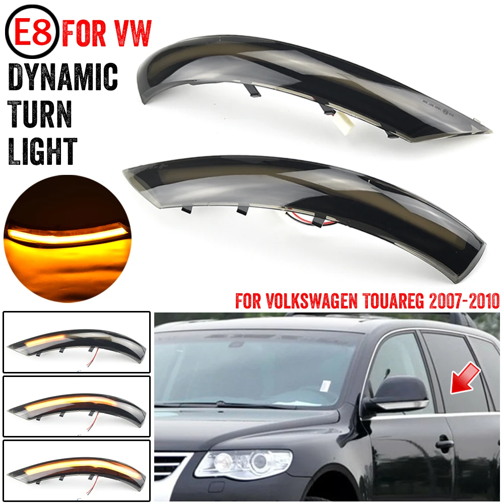 

2x LED Dynamic Blinker Turn Signal Light Side Mirror Indicator Flash Lamp For VW Volkswagen Touareg I MK1 7L 2007 2008 2009 2010