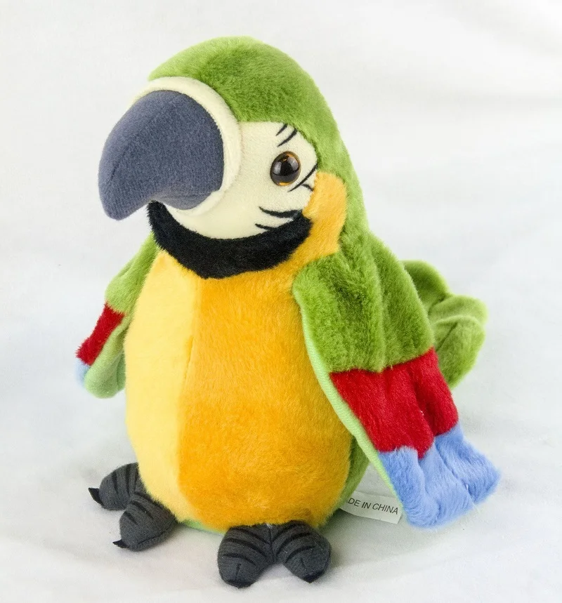 Sprekende papegaai pluche speelgoed interactieve knuffel kind_voghion.com