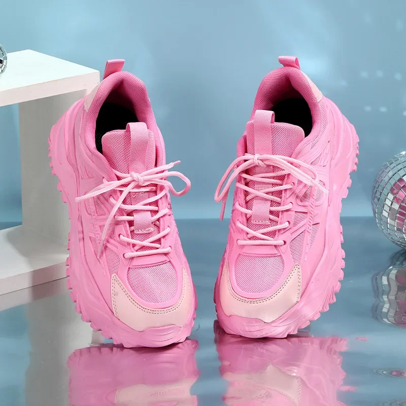 Hot Sale Mesh Fluorescent Green Running Sneakers for Women Light Men's Trainers Shoes Fashion Breathable Zapatillas De Hombre