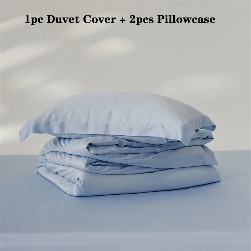 Home Mulberry Silk Duvet Cover Set, Luxury 3 Piece Bedding Set, 1pc Comforter Cover 2pcs Pillowcase, Couple Bed Blanket Cover 4