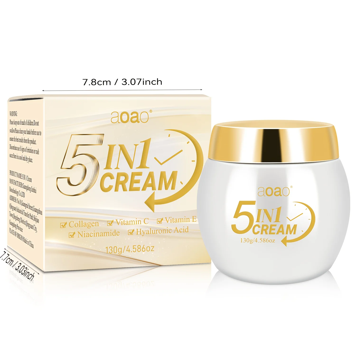 5-in-1 Moisturizing Cream with Collagen, Centella Asiatica Extract & Niacinamide – Firms, Smooths & Brightens Skin Make the Skin Appear Lighter, Brighter, or More Radiant