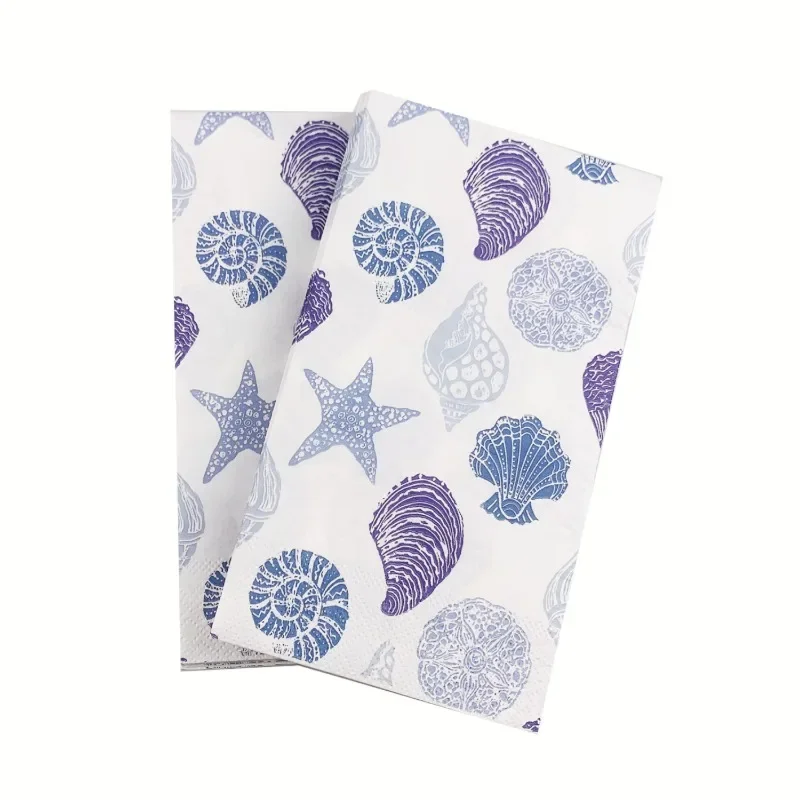 Paper Napkins Disposable Paper Placemats Tissue Paper Decoration 20pcs 33*40cm 3-Ply Ocean Collection Starfish Print Rectangle Paper Napkins Party Print Paper Placemat Butterfly Bone Bart