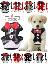  Elegant Bow Dog Collars Necktie Traction Rope Adjustable Pet Harness for Small Medium Dogs Cat Chest Strap Dog Accessories 