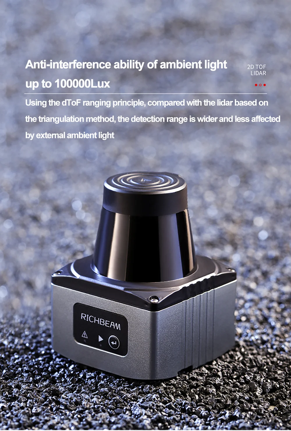 LakiBeam1 Industrial-grade Single-line LiDAR Module 25M Detection Distance Pulse