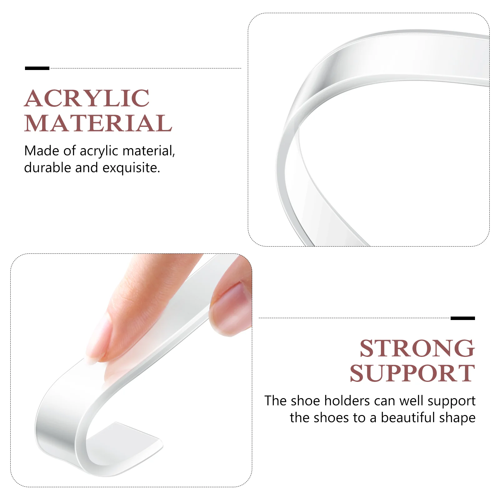 10 Pcs Shoe Acrylic Racks Woman House Slippers for Men Heels Plastic Shoes Support