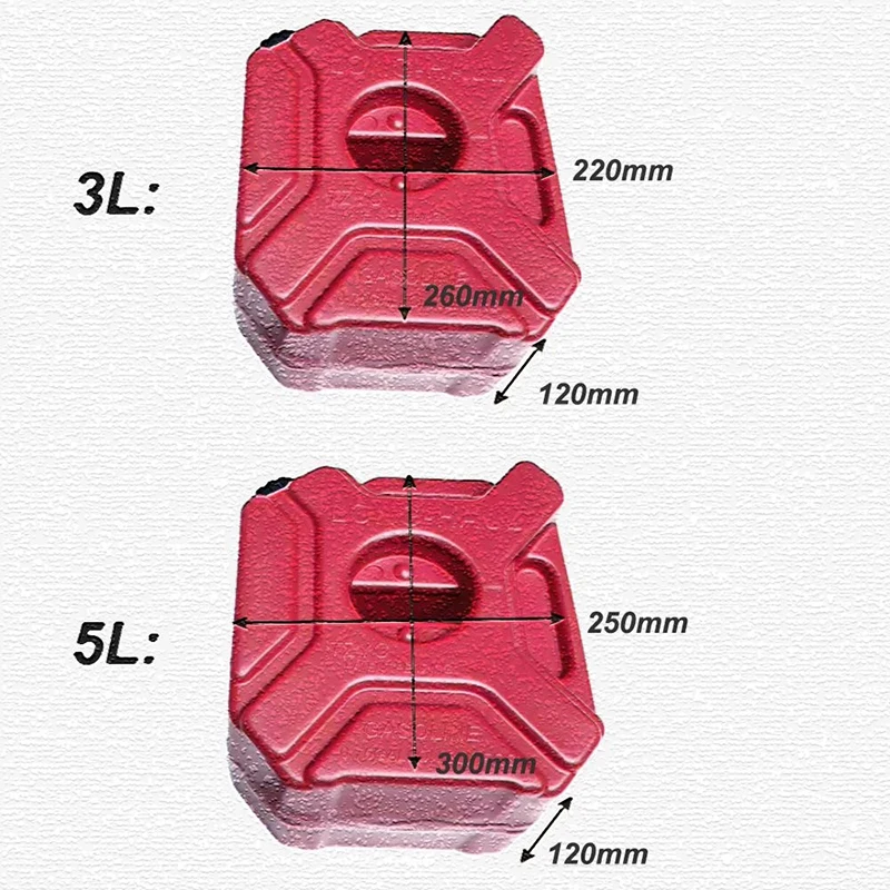 3L 5L Portable Plastic Cans Gas Fuel Tank Emergency Backup SUV Motorcycle Accessories Petrol Diesel Storage Gas Tank with Lock