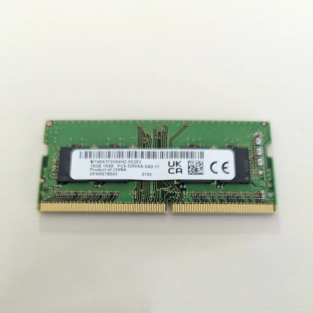

1 pcs For MT RAM 16GB 16G 1RX8 DDR4 3200 PC4-3200AA-SA2-11 MTA8ATF2G64HZ-3G2E1/E2 Notebook Memory Fast Ship High Quality