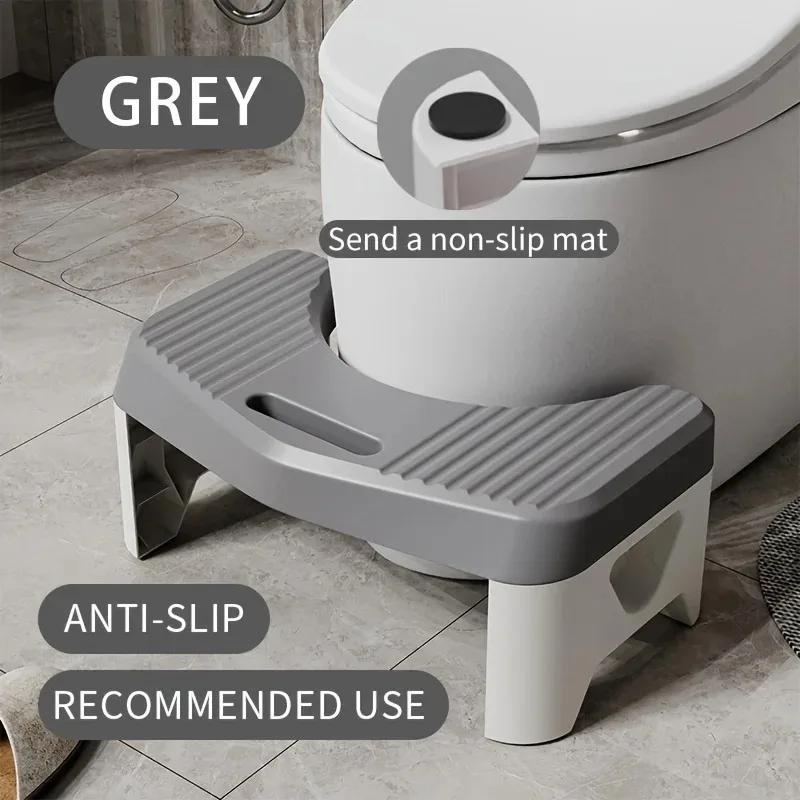 Ergonomic Non-Slip Bathroom Toilet Stool for Constipation Relief and Comfort