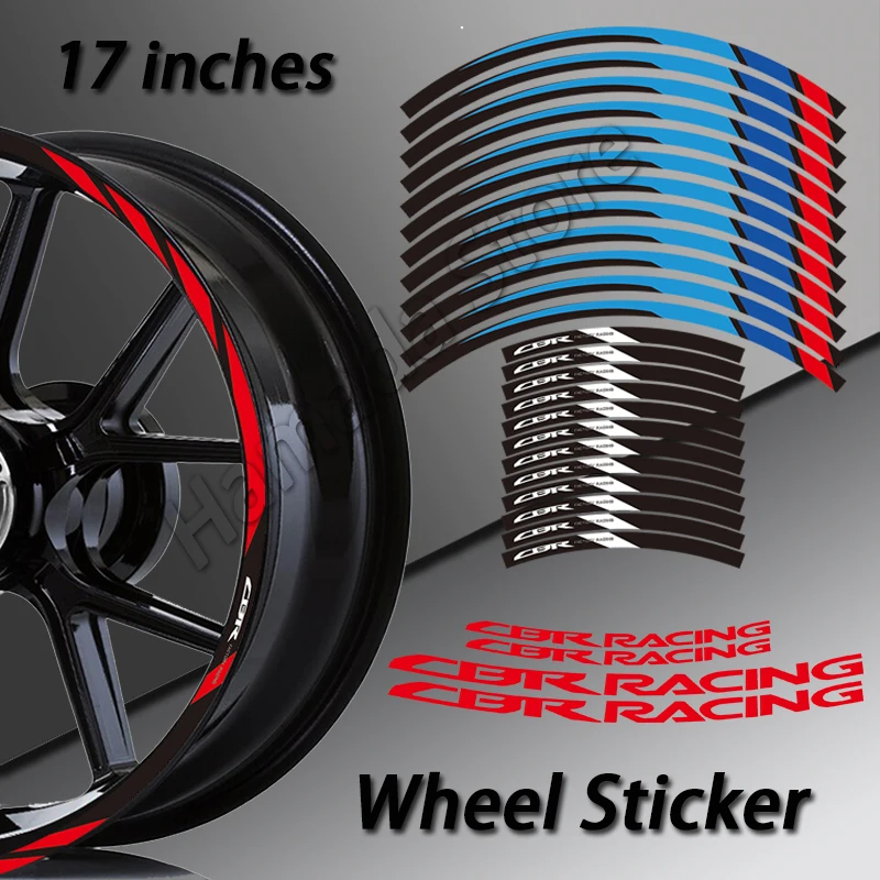Motorcycle Wheel Sticker Stripe Rim Hub HRC Decal Accessories For Honda