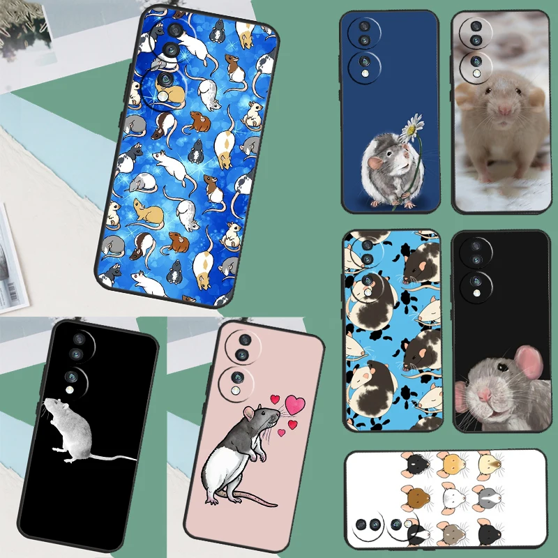The Peeking Rat Cute Cartoon Phone Case Per Honor 90 Magic 5 Lite 70 50 Honor X8 X6 X7 X9 A 9X 8X Magic 5 Pro Cover Posteriore