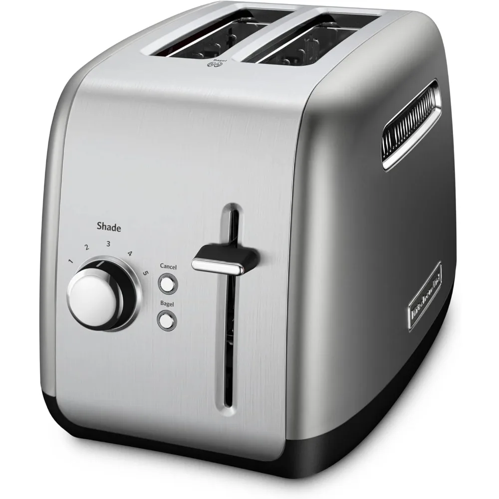 

Toaster 2 Slice, 5 Toast Settings, has versatile functions such as Bagel and Cancel, Stainless Steel, Removable crumb tray.