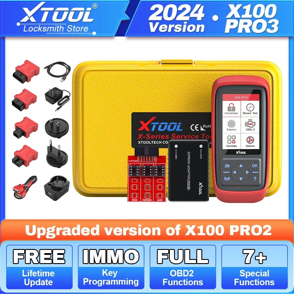 XTOOL X100 Pro3 X100 Pro2 OBD2 Auto Scanner Key Programmer with EEPROM Adapter Code Reader Car Diagnostic Tools Free Update