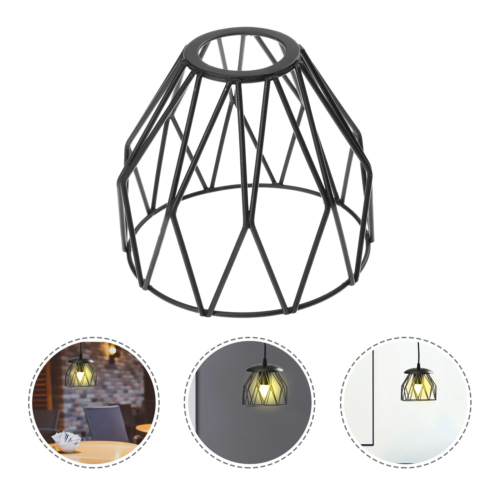 

Iron Wire Lamp Shade Metal Wire Lamp Basket Antique Industrial Light Bulb Cage Vintage Open Style Lamp Guard Ceiling Fan