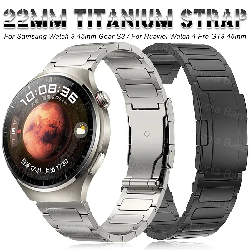 

Ремешок титановый для Huawei Watch 4 Pro GT3 46 мм, роскошный браслет для Samsung Watch 3 45 мм Gear S3, браслет для Seiko, 22 мм