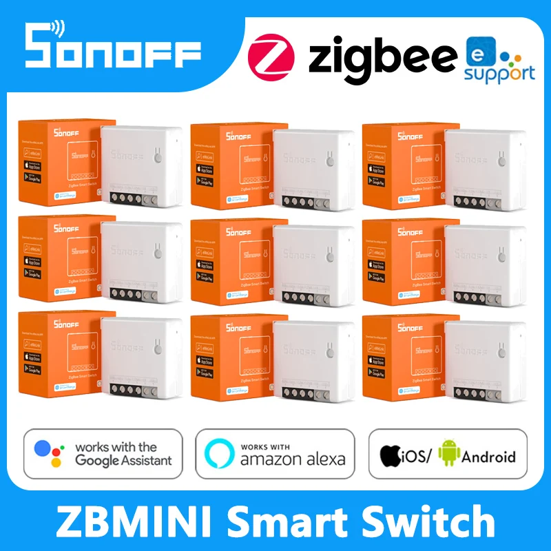 Смарт-выключатель SONOFF ZBMINI Zigbee 3 0 двухсторонний с голосовым управлением |
