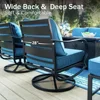 8 PCS Patio Furniture Set，Fire Pit Table,Metal Outdoor，1 x 3-Seat Bench Sofa,2 x Swivel Sofa Chairs,2 x Leg Chair & 2 x Ottoman 6