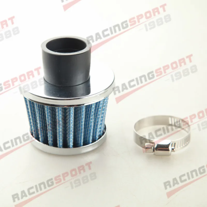 12mm 1/2" Mini Air Intake Crankcase Breather Filter Valve Cover Catch Tank blue