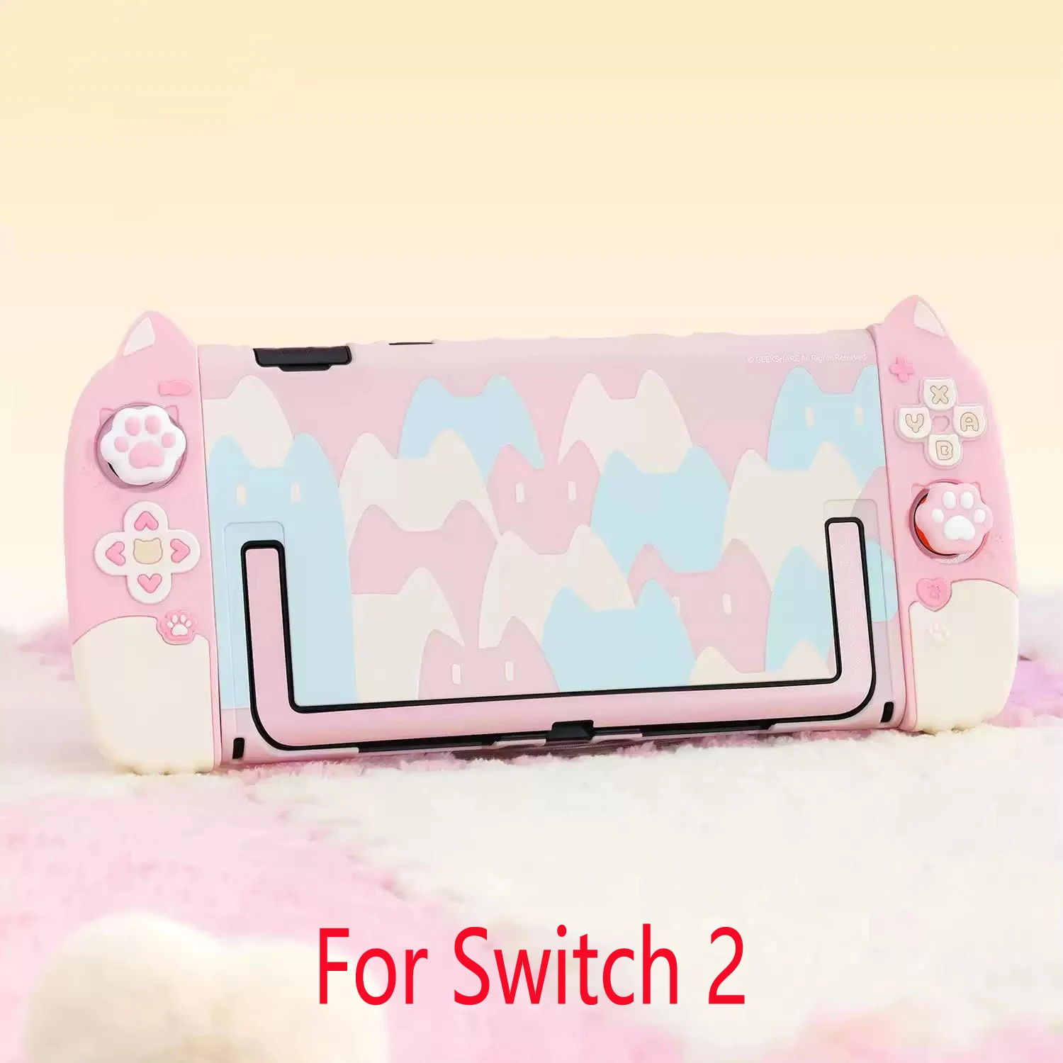 Strawberry-Themed Protective Hard Shell Case with Silicone Hand Grips