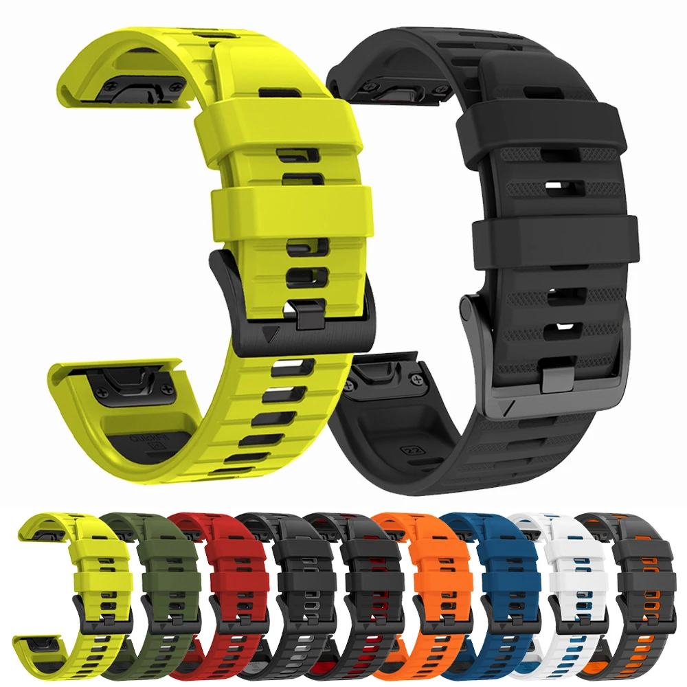 

Ремешок силиконовый для Garmin Forerunner 955 965 745 945 LTE S62 S60 /Fenix 7 7X Pro 6X, 22/26 мм