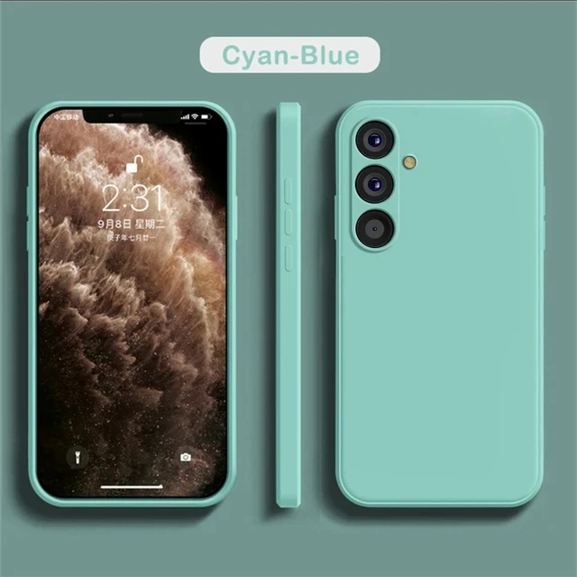 thumbnail image 1 of Galaxy S24 23 23 22 21 Liquid Silicon Phone Case For Samsung Galaxy S24 Plus S23 Ultra S22 S20 FE A54 53 Soft Shockproof Cover, 1 of 5