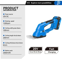 2 in 1 Electric Hedge Trimmer 20V Cordless Lawn Mower Battery Pruner Garden Tools Shears Shrub Trimmer for Grass By PROSTORMER 2