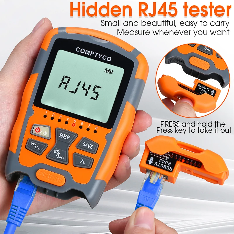 AUA-M70 1/10/15/30/50MW 4 in 1 Optical Power Meter Visual Fault Locator Network Cable Test Optical Fiber Tester VFL -70~+10dBm