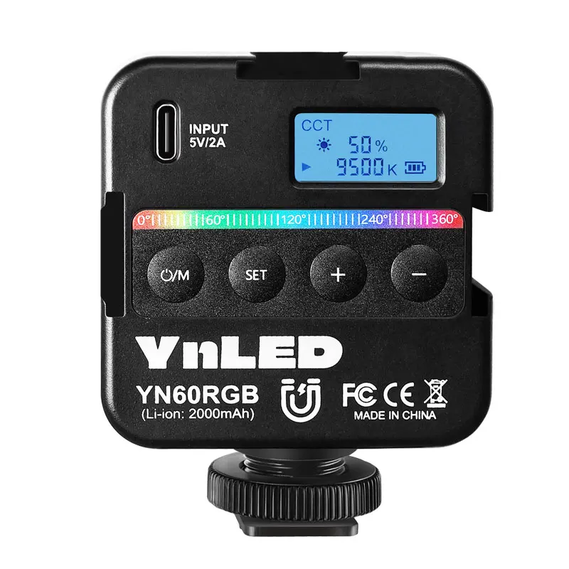 YONGNUO YN60RGB Video Light 2500K-9500K Pocket RGB Lamp Adjustable Small Portabl