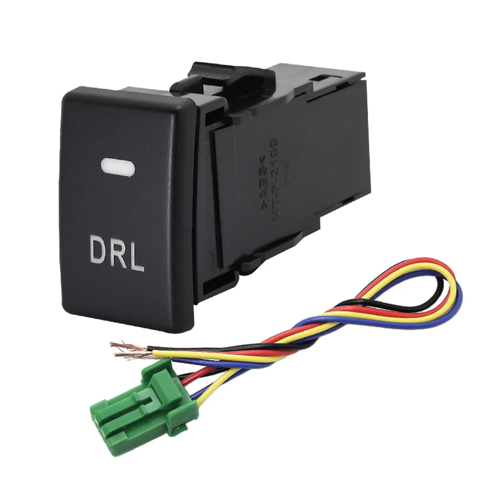 DRL 라이트 푸시 버튼 스위치(LED 배경 표시등 포함, 와이어 포함) 12V 3A 호든 콜로라도 이스즈 MU-X D-MAX V-Cross용