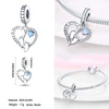 925 Sterling Silver Blue Series Dragonfly Butterfly Bird Pansy Flower Pendant Charm Fit 4MM hole diameter Bracelet Jewelry Gift 3
