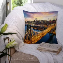 

Custom New York Pillowcase Polyester Linen Velvet Printed Zip Decor Pillow Case Car 22119-68