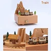 Carousel Music Box Wooden Christmas Ornament Rotary Train Musical Box Home Decoration Accessories For Birthday Gifts Valentine' 5